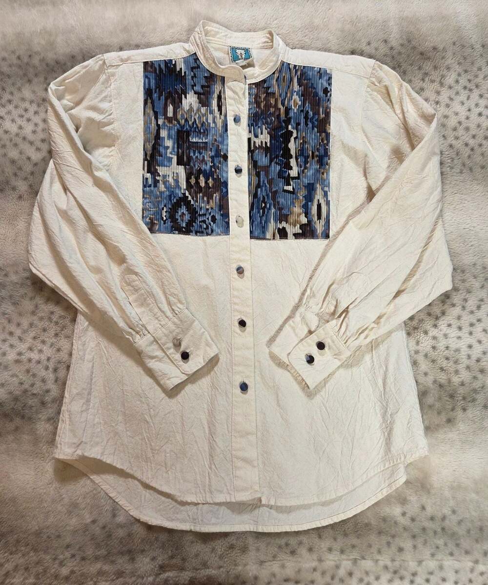 Desert West by Sherry Holt Vintage Southwestern Style Button Up Shirt Size M - Picture 2 of 11